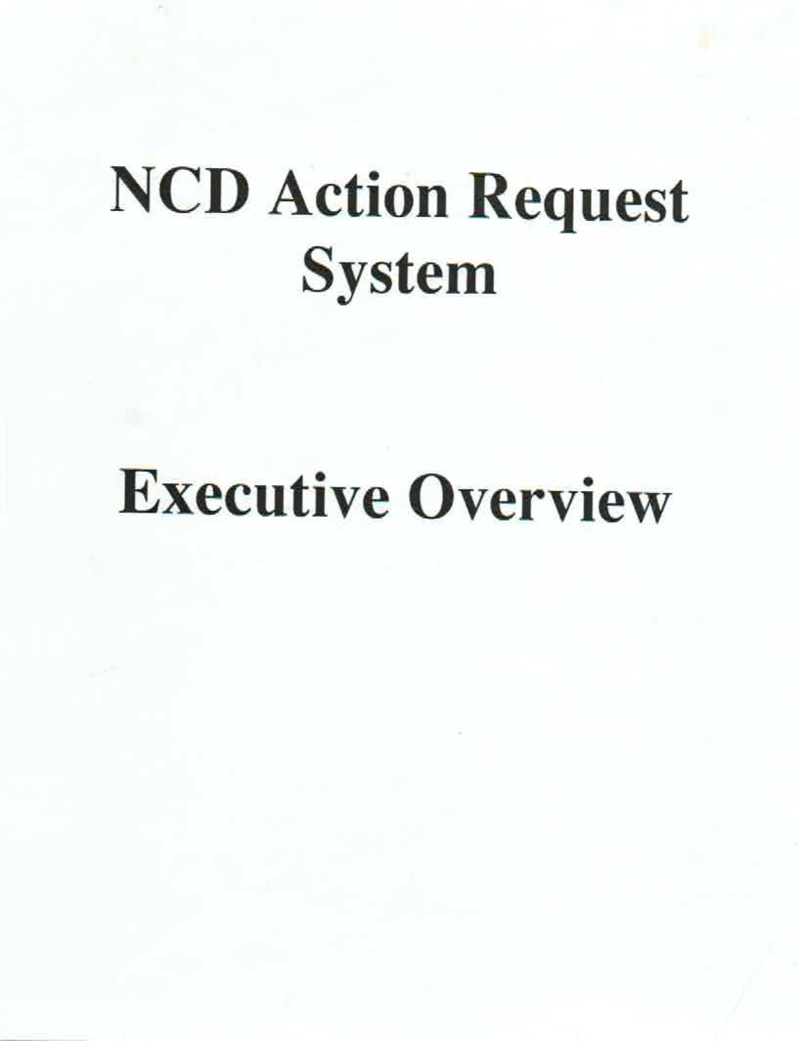 NCD Customer Information System (CIS) Overview Documentation