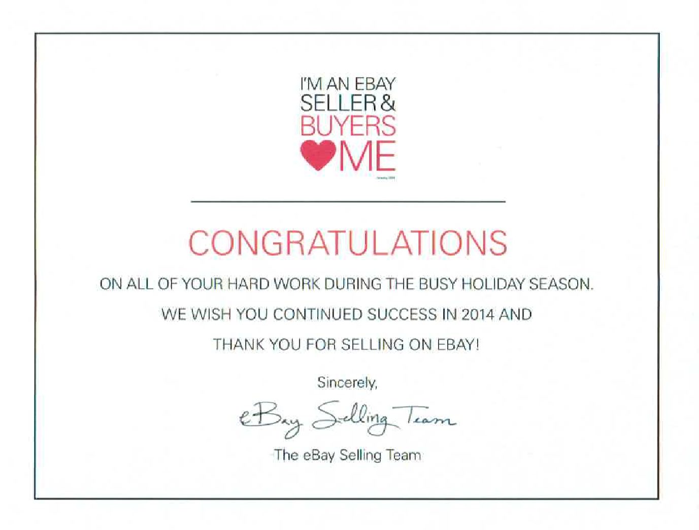 2014 eBay Holiday Acknowledgement for Seismic Music