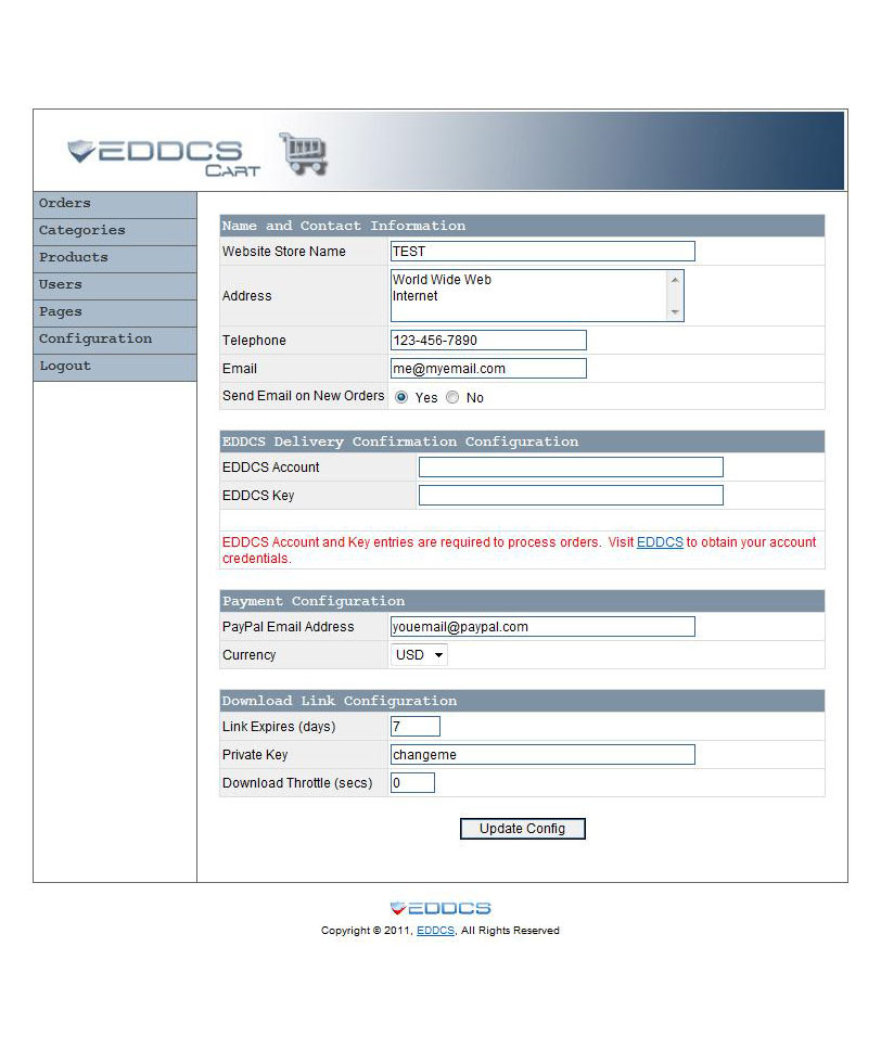 EDDCS Digital Download Shopping Cart